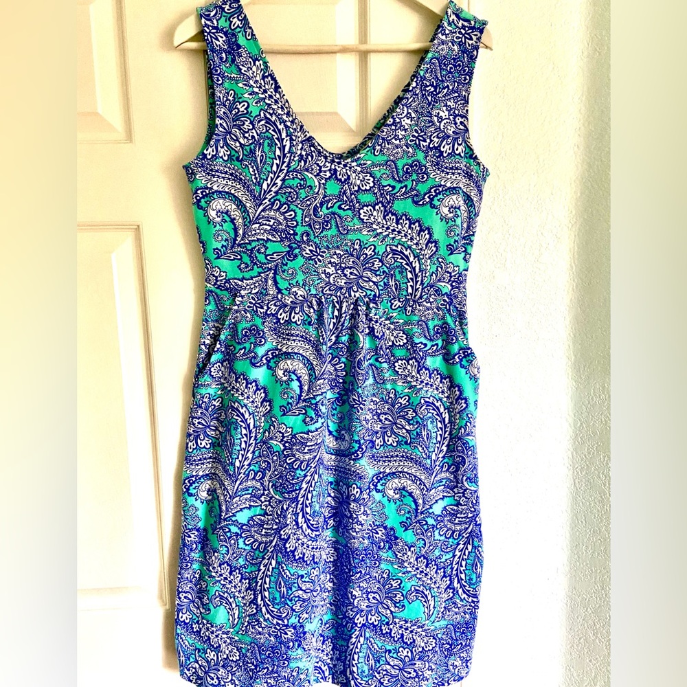 Cynthia Rowley sleeveless dress, blue/paisley, size medium